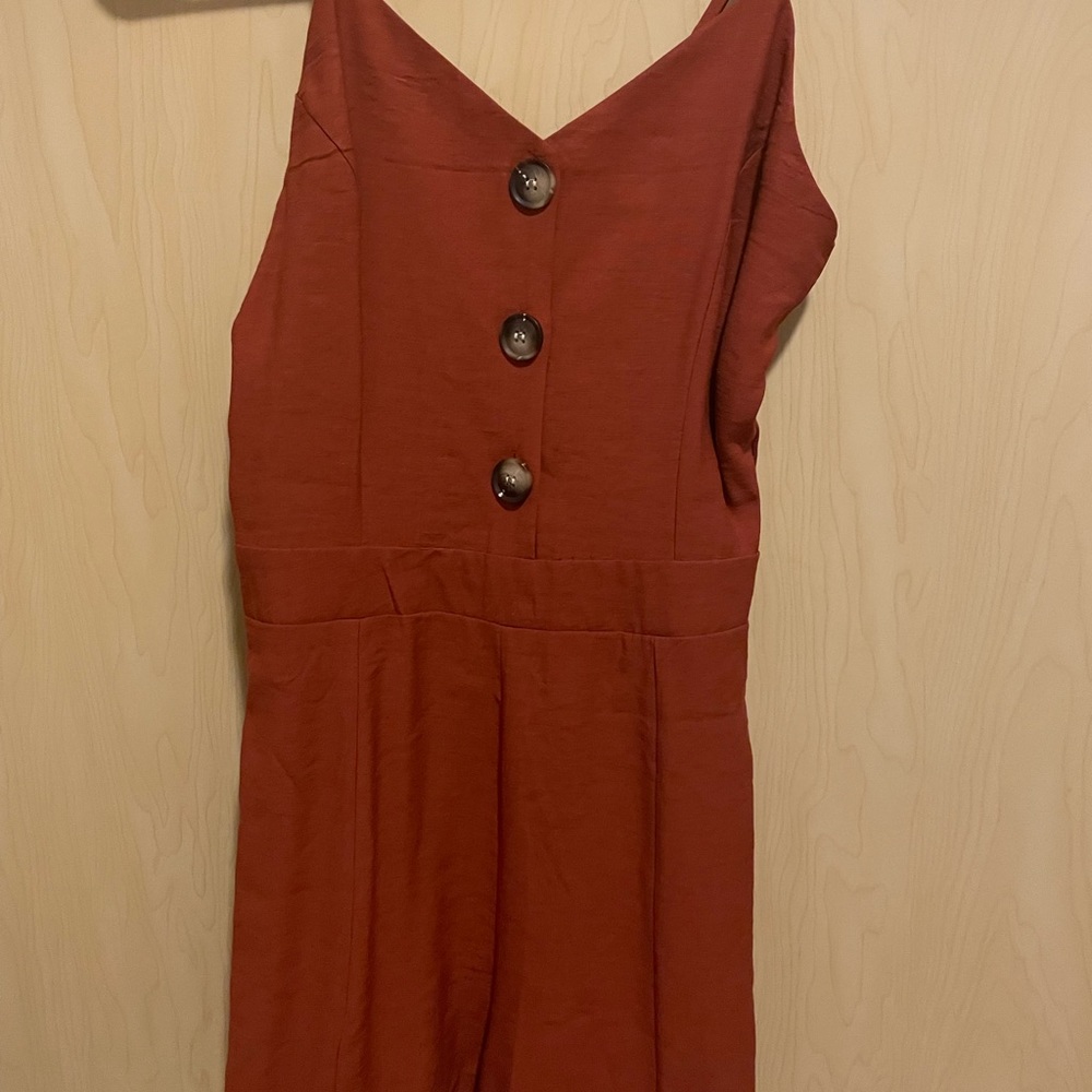 Orange Button-Up Romper